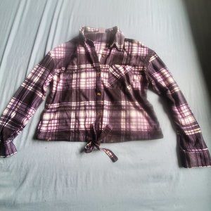 Buttoned Tie Sweatshirt
